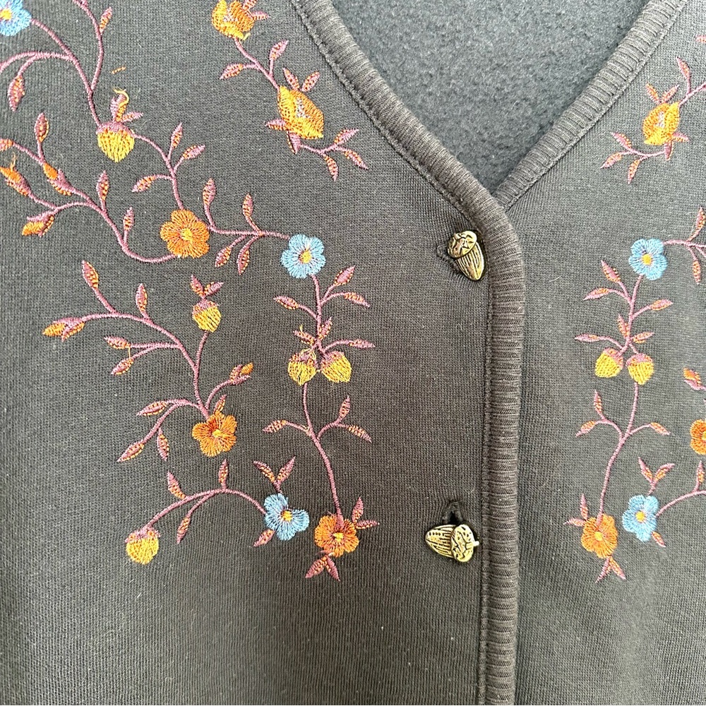Cottagecore Floral Kitschy Cardigan Embroidered Teachercore Earthy Goblincore - Picture 8 of 13